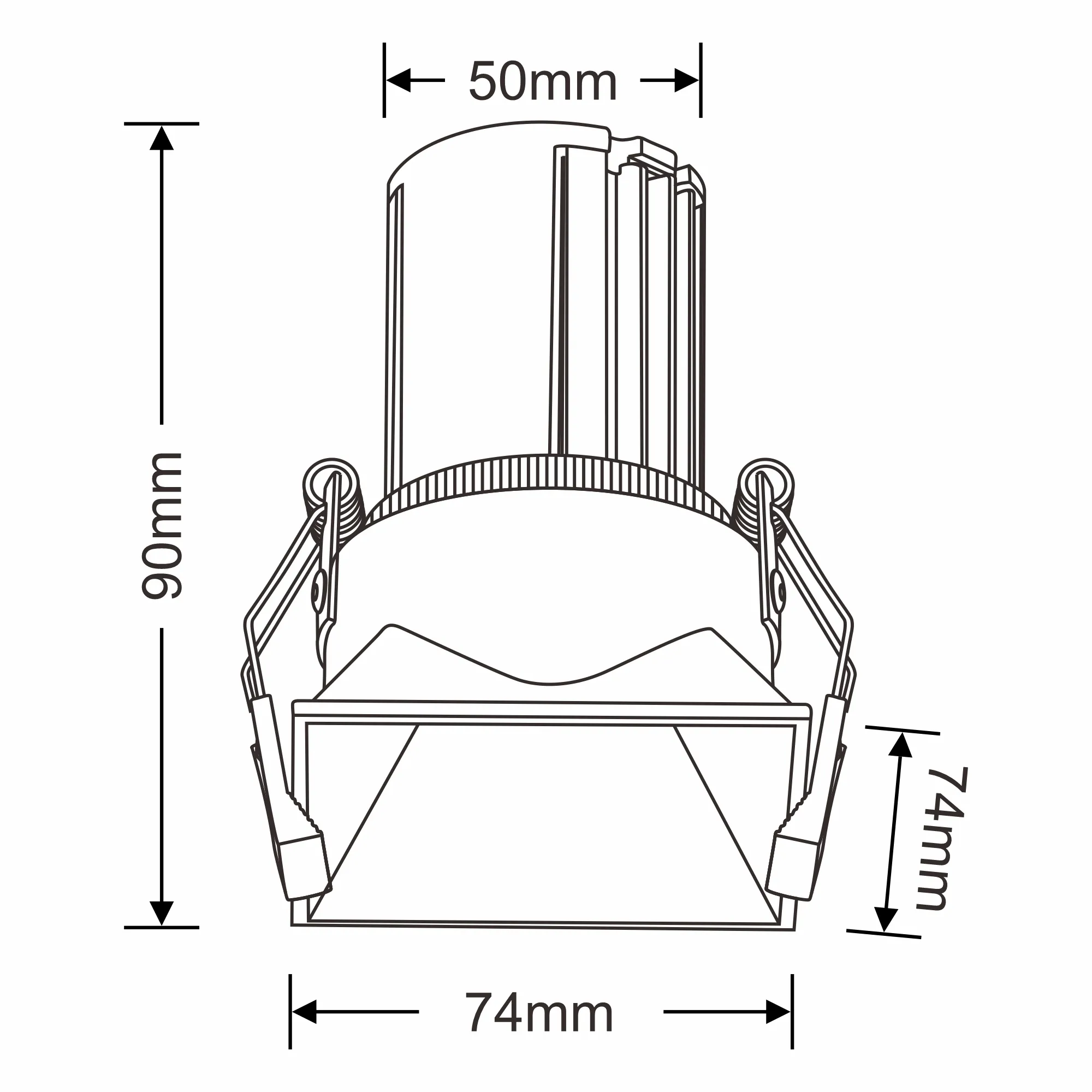 Biox 9 Tridonic Powered 9W 2700K 770lm 24° CRI>90 LED Engine White Square Fixed Recessed Spotlight, IP20 DM201913  Dlux Biox 9